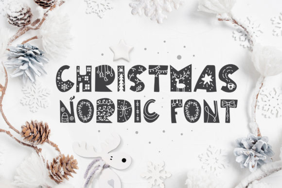 Christmas Nordic: A Bold Decorative Font for Festive Designs