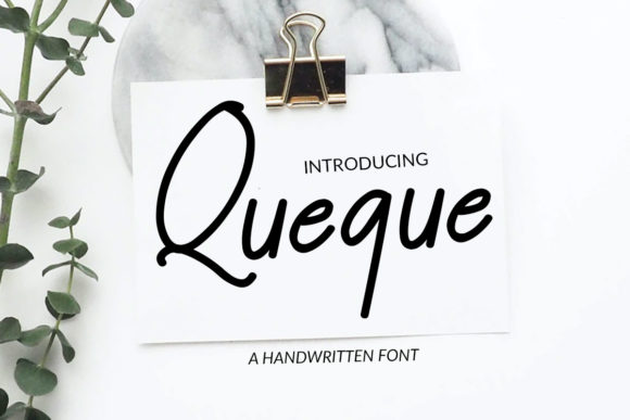 Queque: A Handwritten Script Font for Editorial Elegance